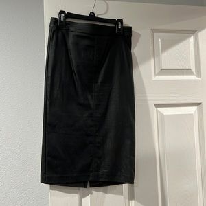 MIDI length vegan leather skirt